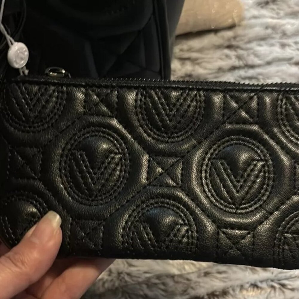 NWT Valentino Orlandi Quilted Tote With Matching Wallet and crossbody strap - Picture 6 of 12